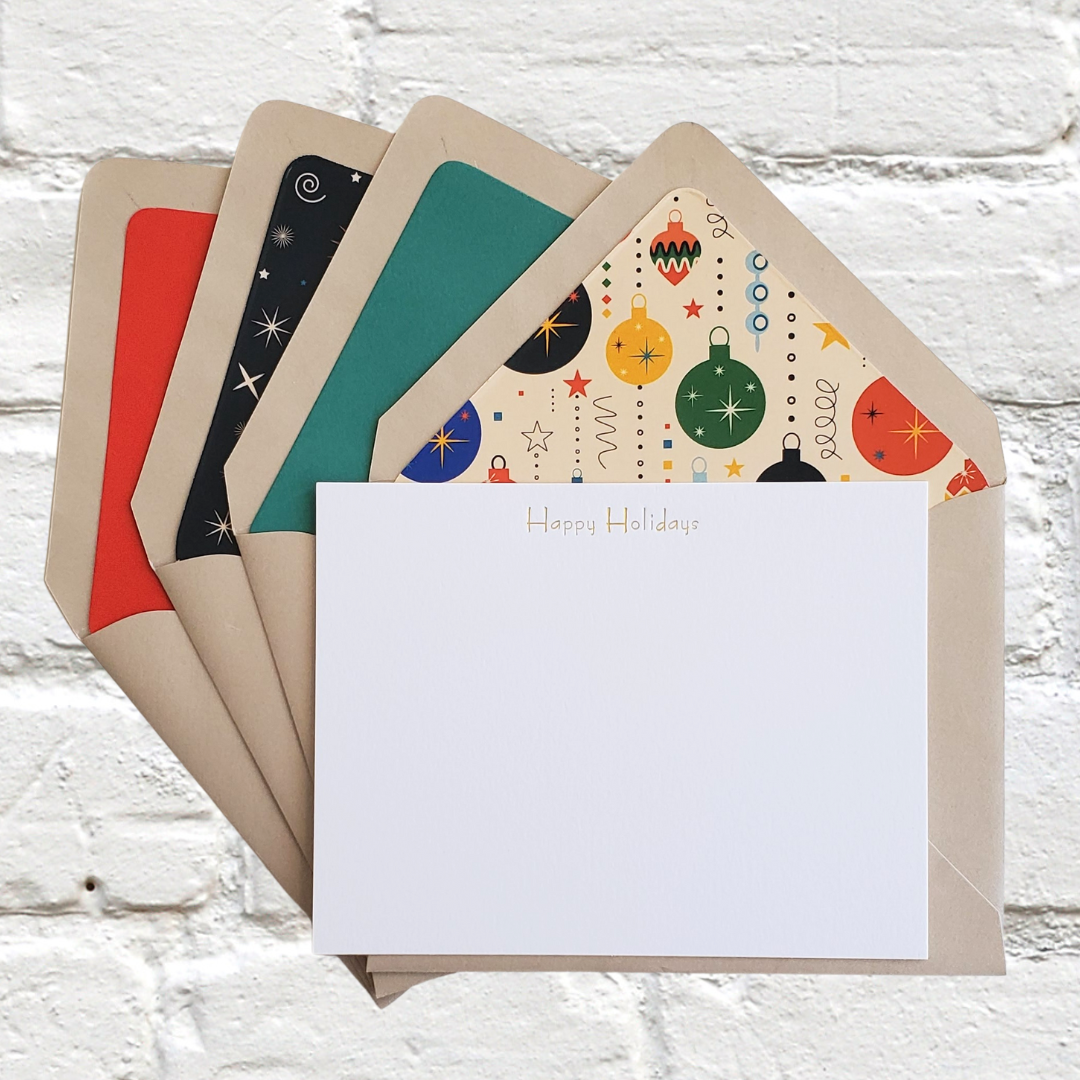 Holiday Nostalgia - Foil Flat Notecard Set