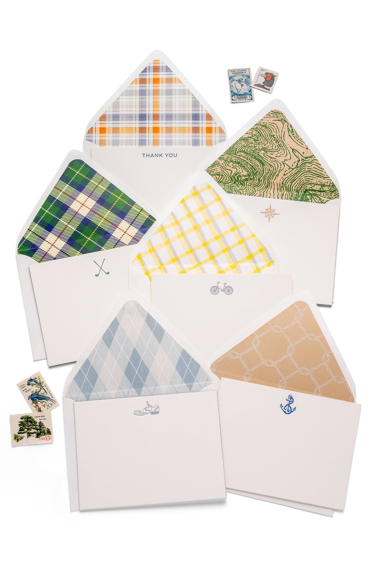 Color Box Design & Letterpress - Thank You Plaid | Fancy Pants Letterpress Flat Notecards