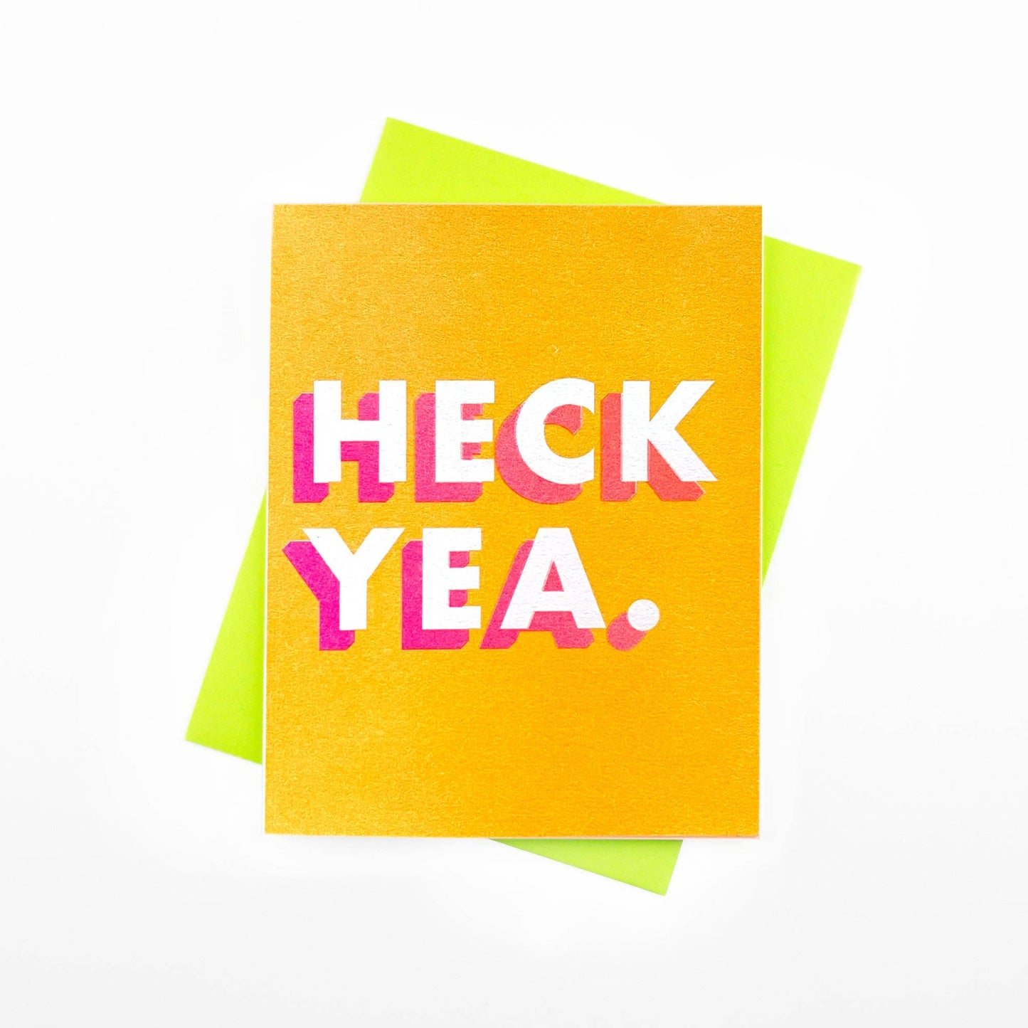 Next Chapter Studio - "Heck Yea." - Risograph Greeting Card