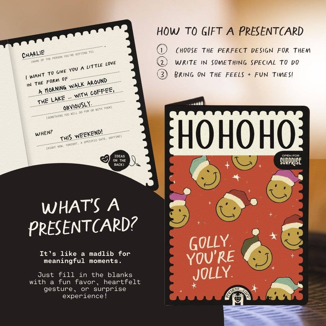 PresentCard™ | Golly You're Jolly - Smiley Face Holiday Card