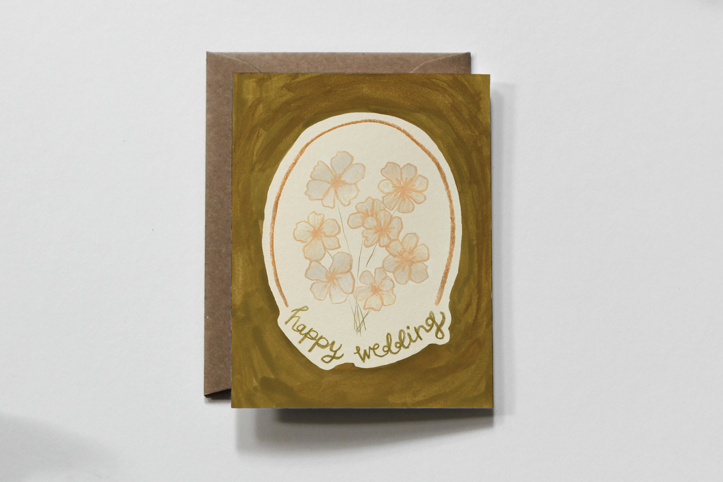 Classic Wedding | Floral Happy Wedding Greeting Card