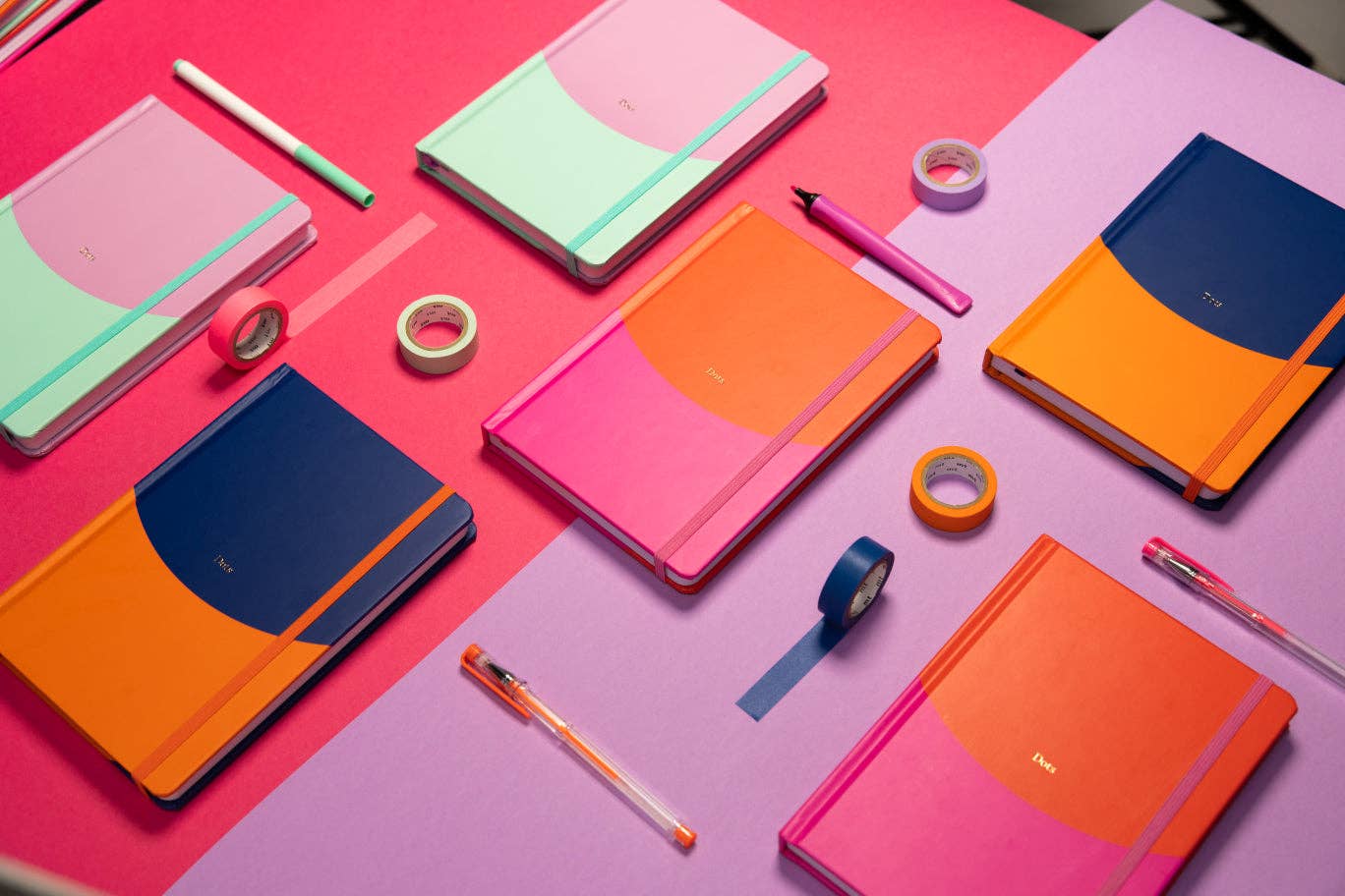 Yop & Tom USA - Contrast Lilac & Mint A5 Dotted Notebook