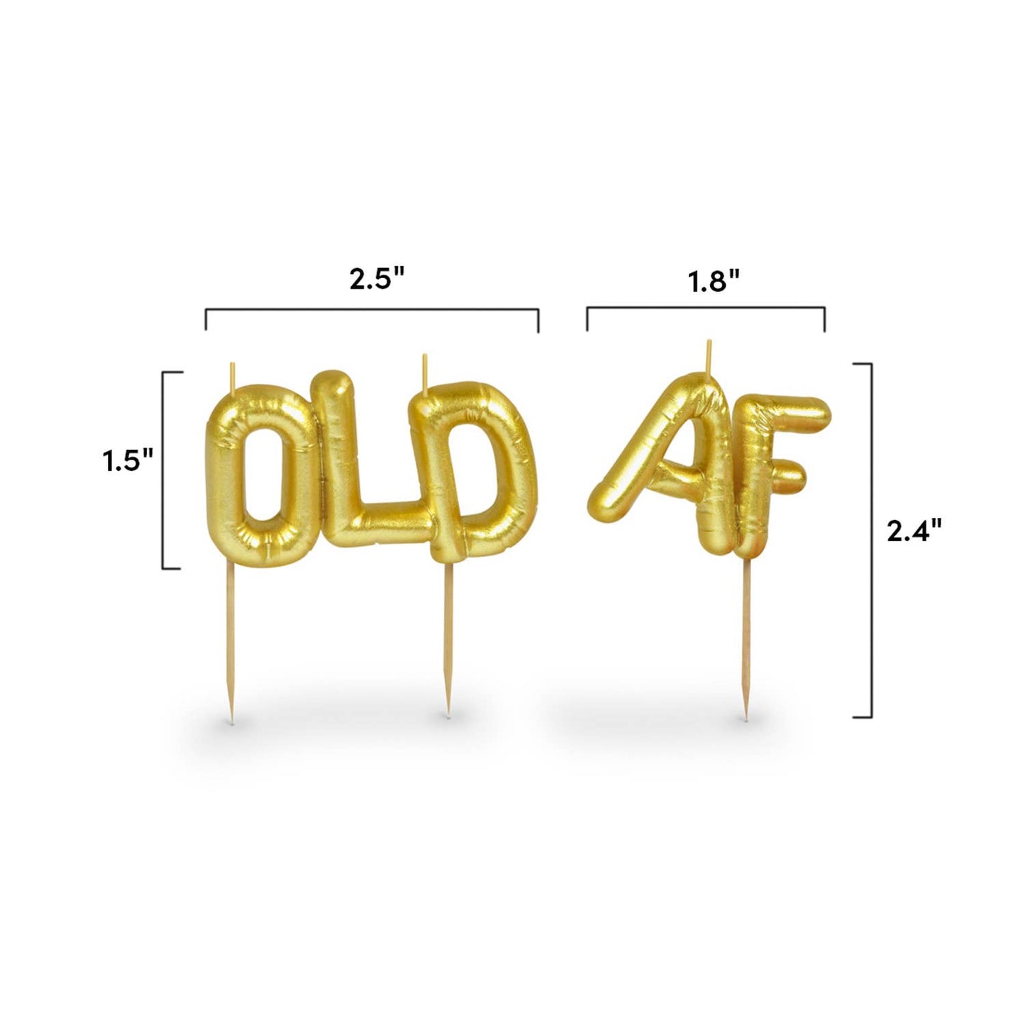 OLD AF - LIGHTEN UP Party Candles - Set of 5