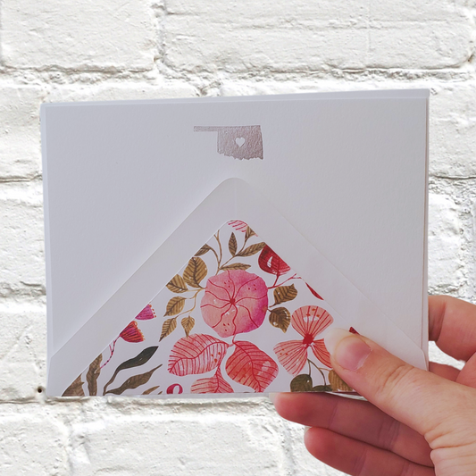 Oklahoma Silver Foil Flat Notecard Set