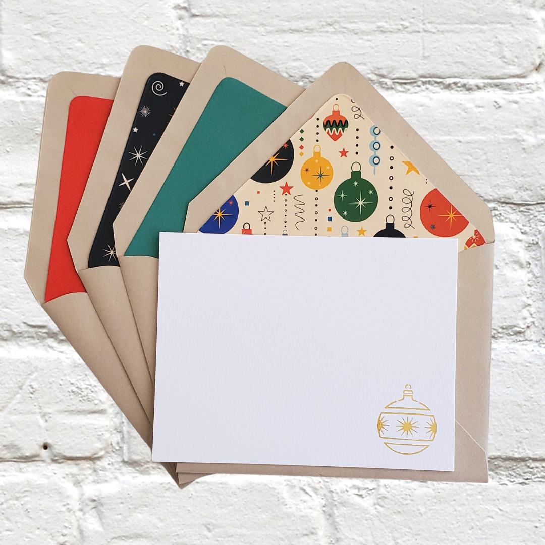 Ornament Nostalgia - Foil Flat Notecard Set
