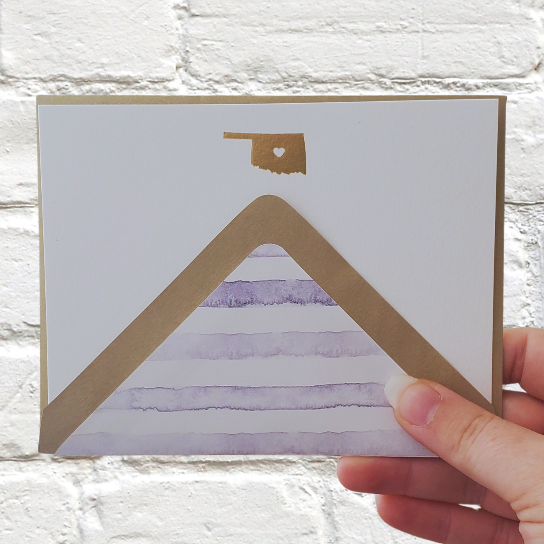 Oklahoma Gold Foil Flat Notecard Set