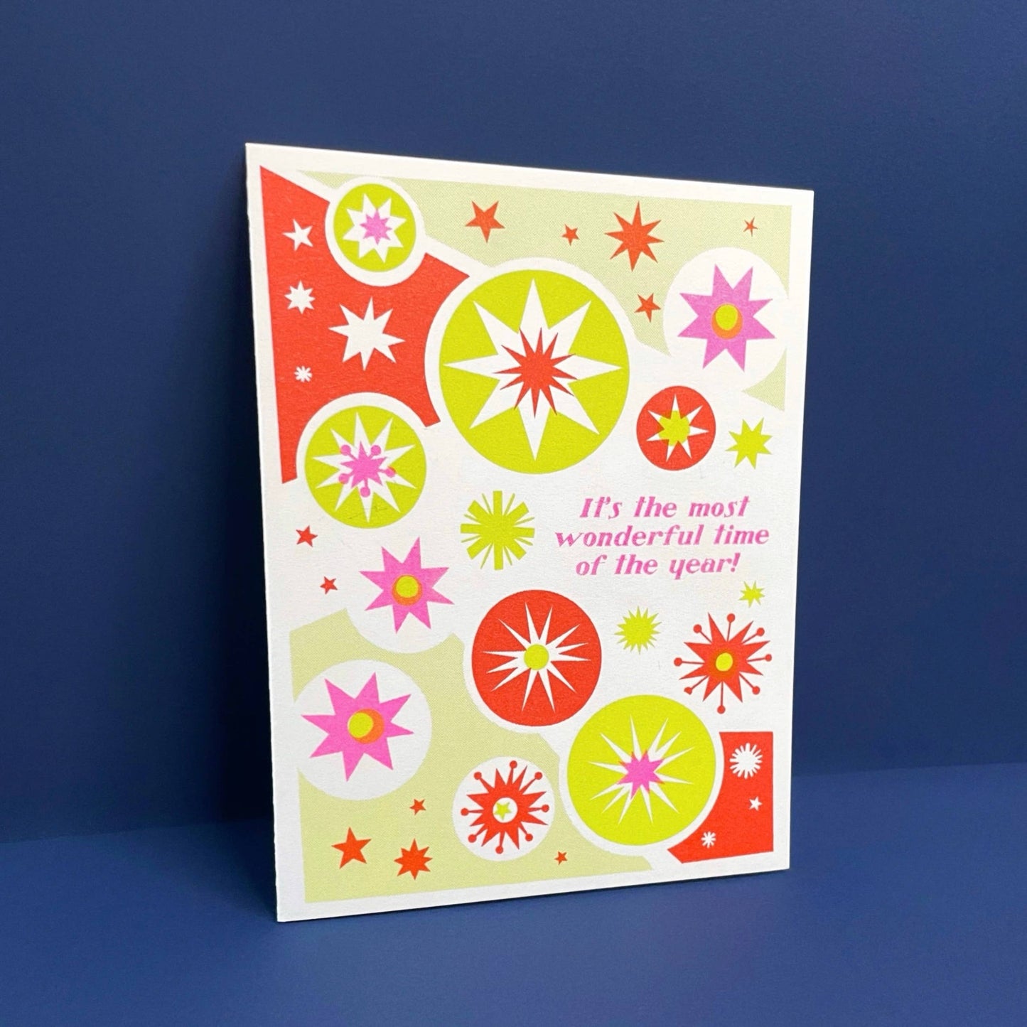Pier Six Press - Most Wonderful Time - Christmas Risograph Card