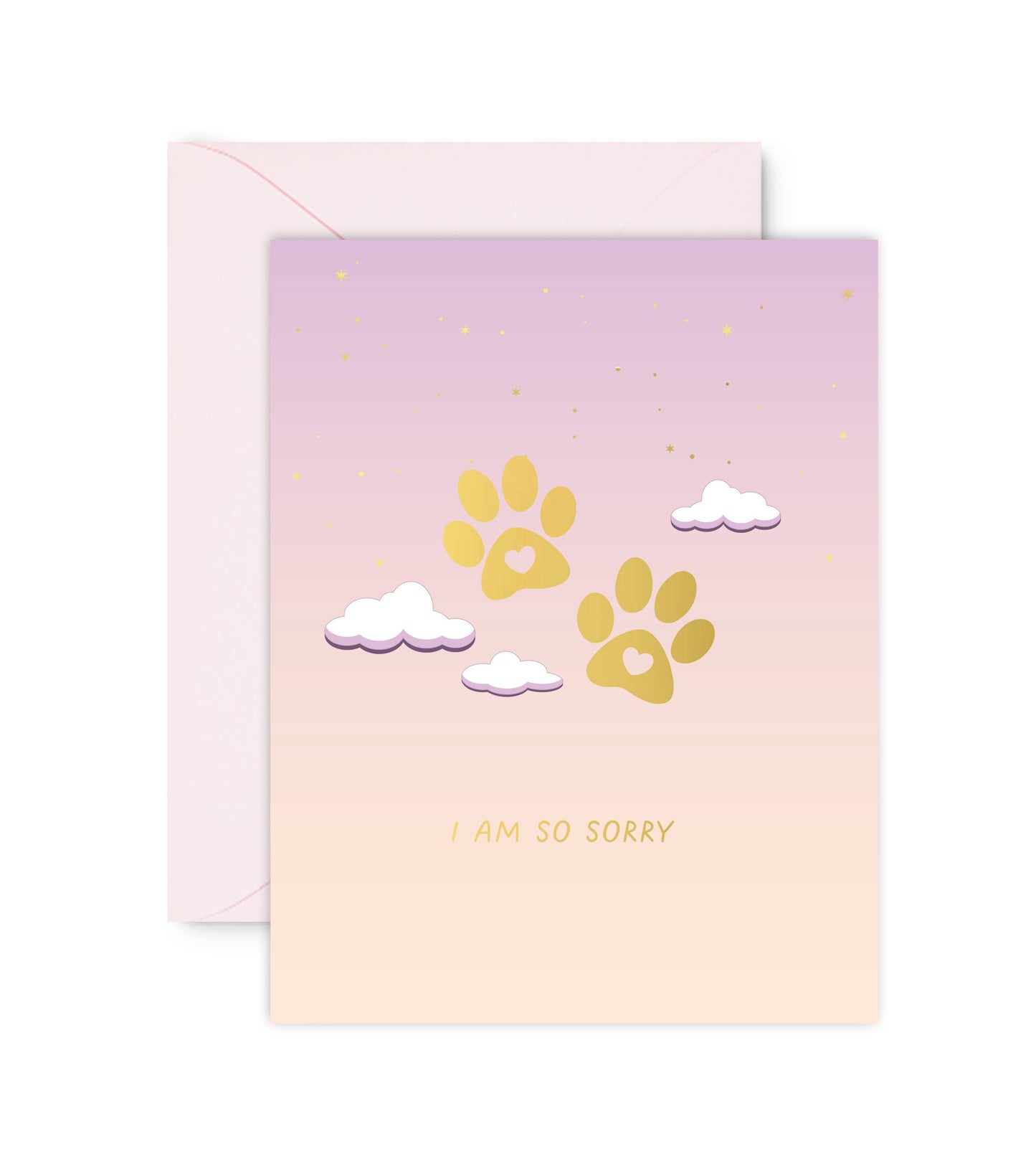 Sublime & Co. - Gold Foil I'm So Sorry Paw Prints Sympathy Card
