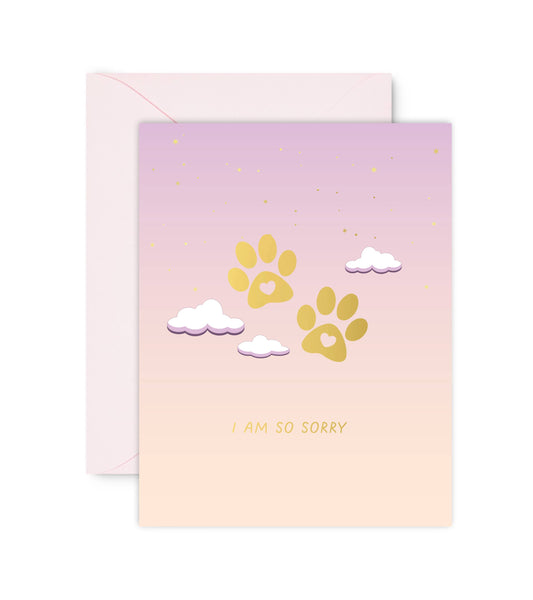 Sublime & Co. - Gold Foil I'm So Sorry Paw Prints Sympathy Card