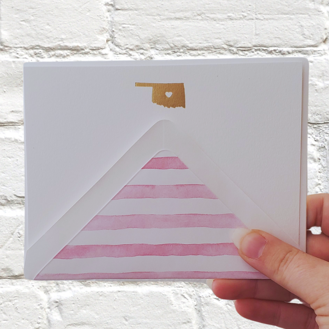 Oklahoma Gold Foil Flat Notecard Set