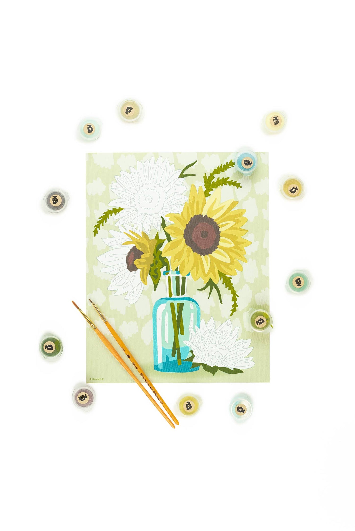 Elle Crée (She Creates) - Sunflowers in Vase (Yellow) Paint-by-Number Kit