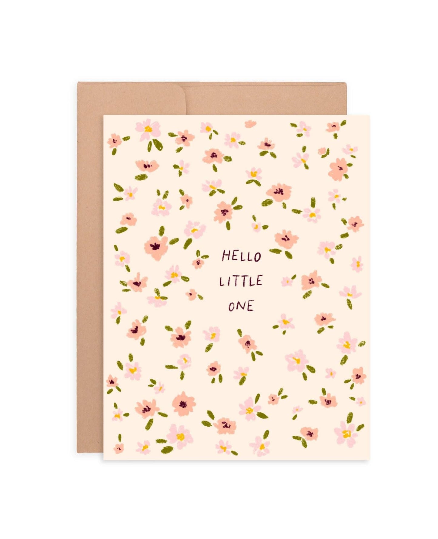 Hello Little One Flowers - Greeting Card for Baby Shower