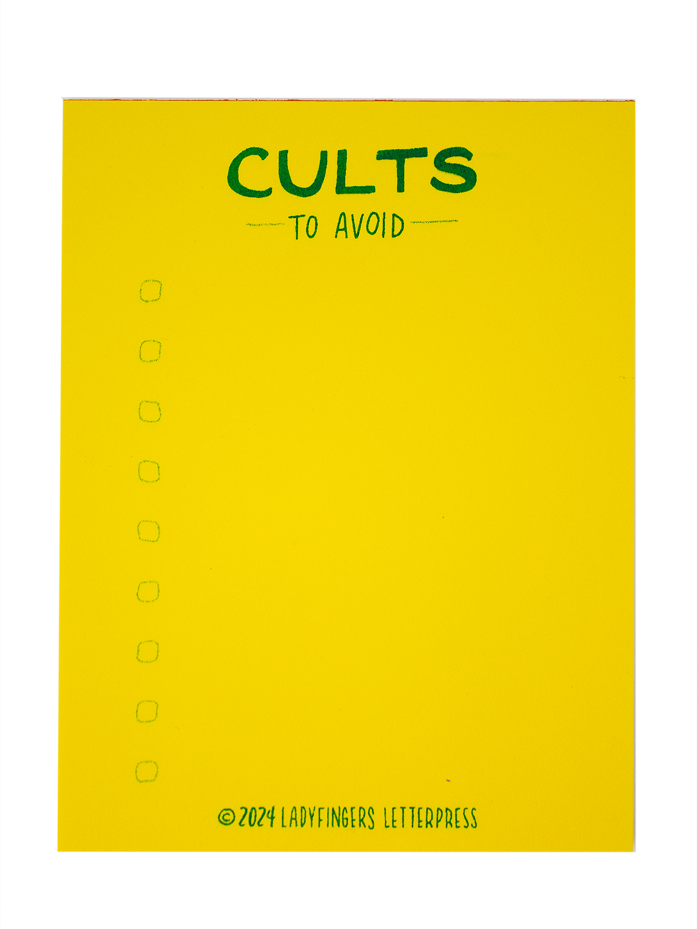 Cults to Avoid - Risograph Notepad