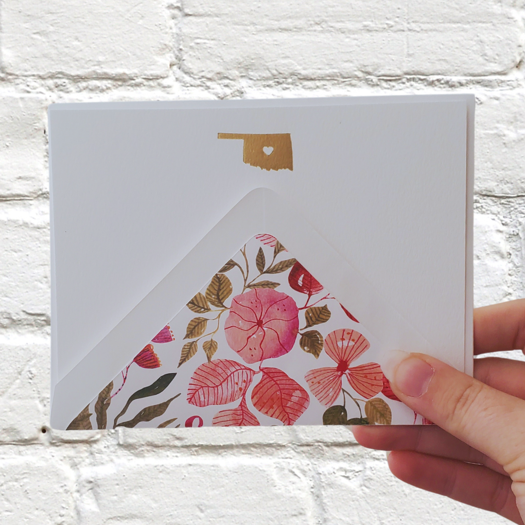 Oklahoma Gold Foil Flat Notecard Set