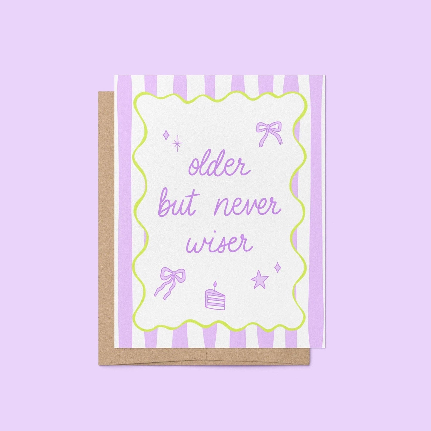 MangoIllustrated - Older But Never Wiser birthday card