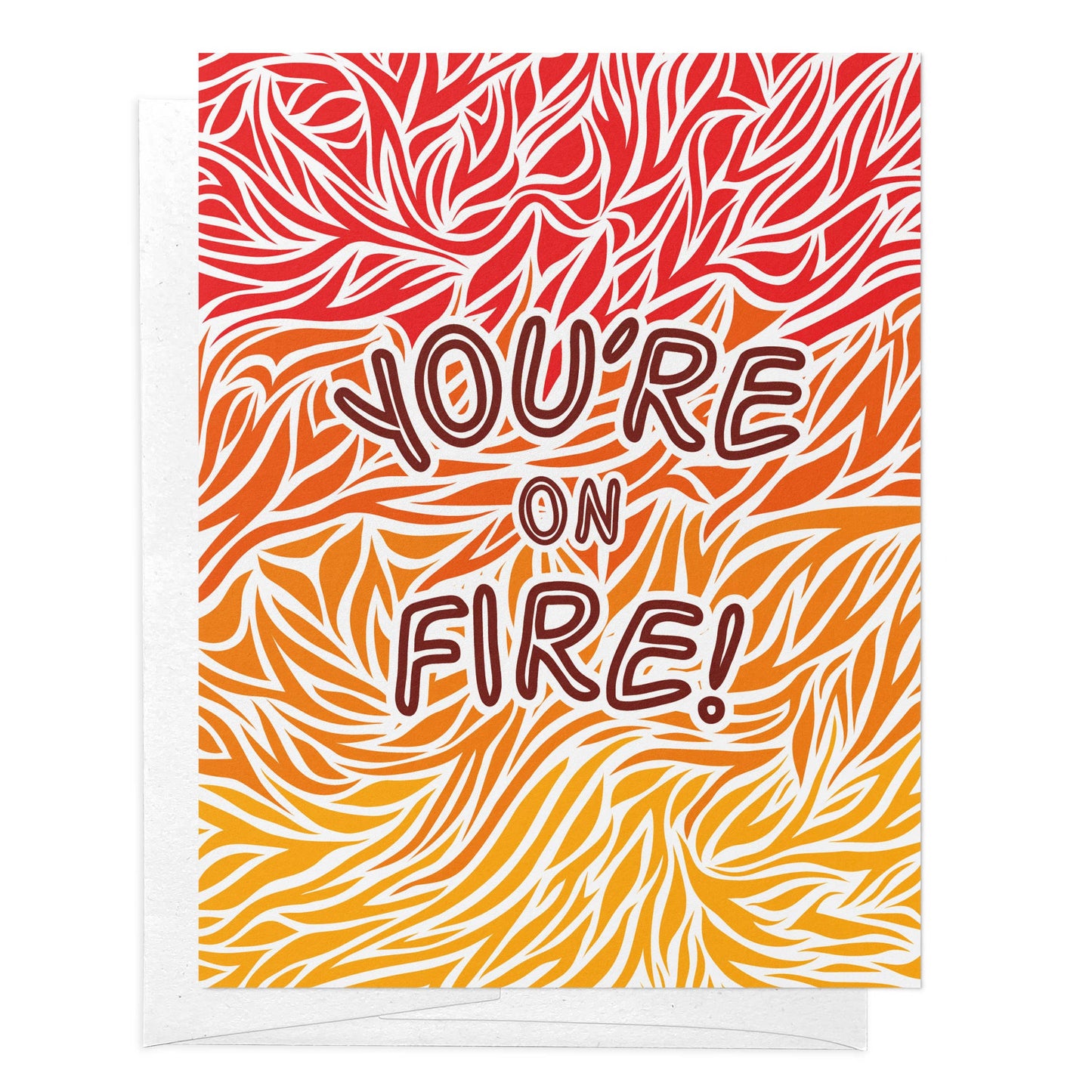 MASU - You're On Fire Red, Orange, Yellow Flames Encouragement Card