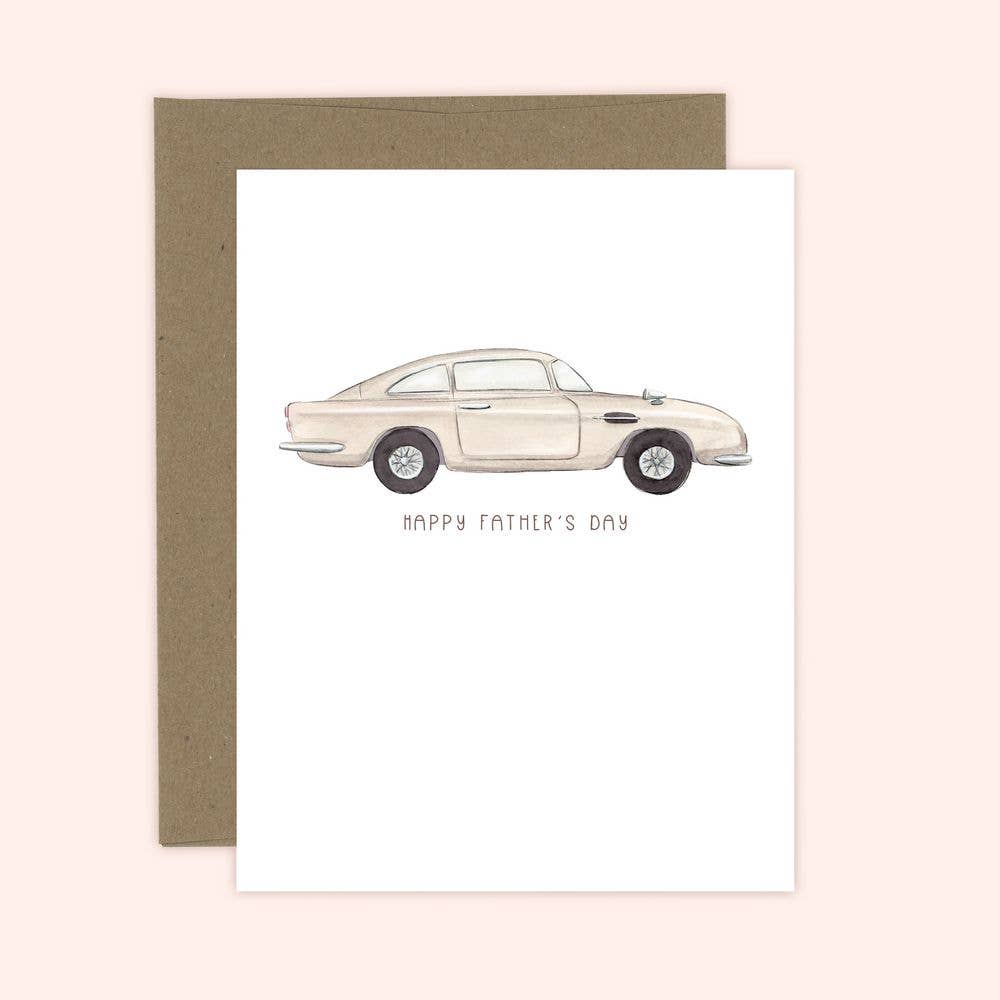Almeida Illustrations - Vintage Aston Car - Father's Day Greeting Card