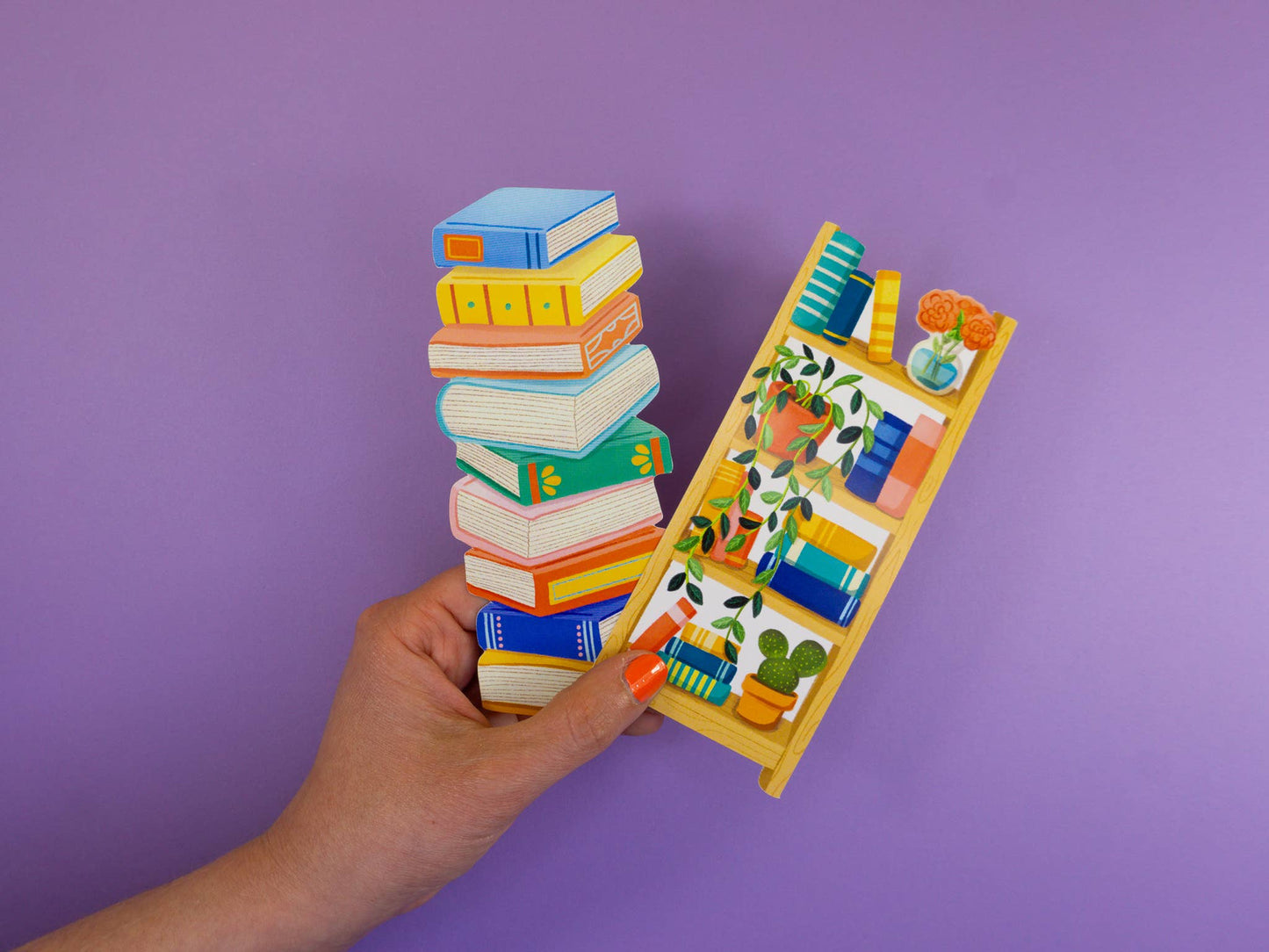 Grey Street Paper - Book Stack Die-Cut Bookmark