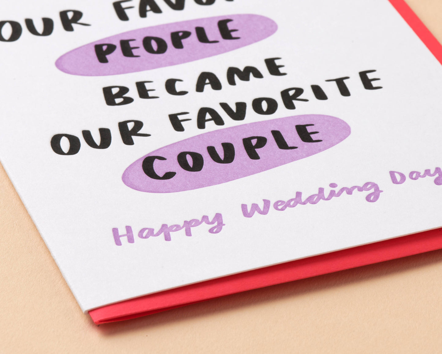 And Here We Are - Favorite Couple Wedding Letterpress Greeting Card