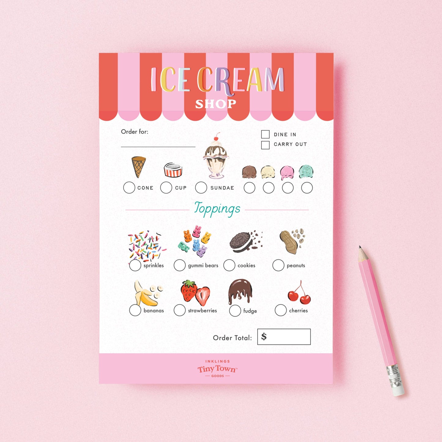 Inklings Paperie - Play Notepad - Ice Cream Shop