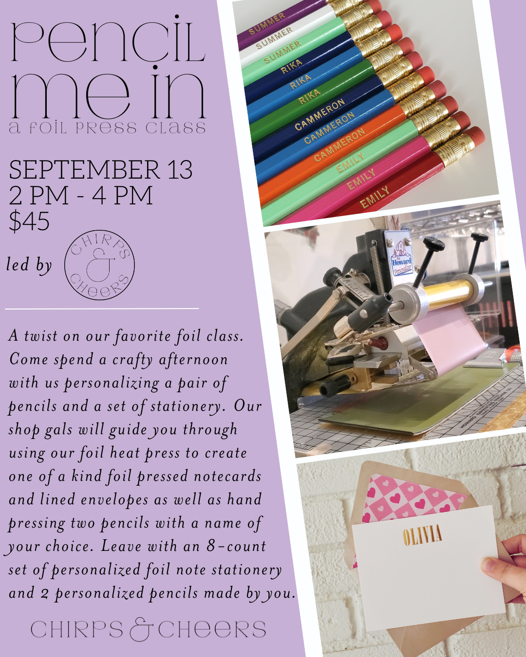 Pencil Me In || September 13th