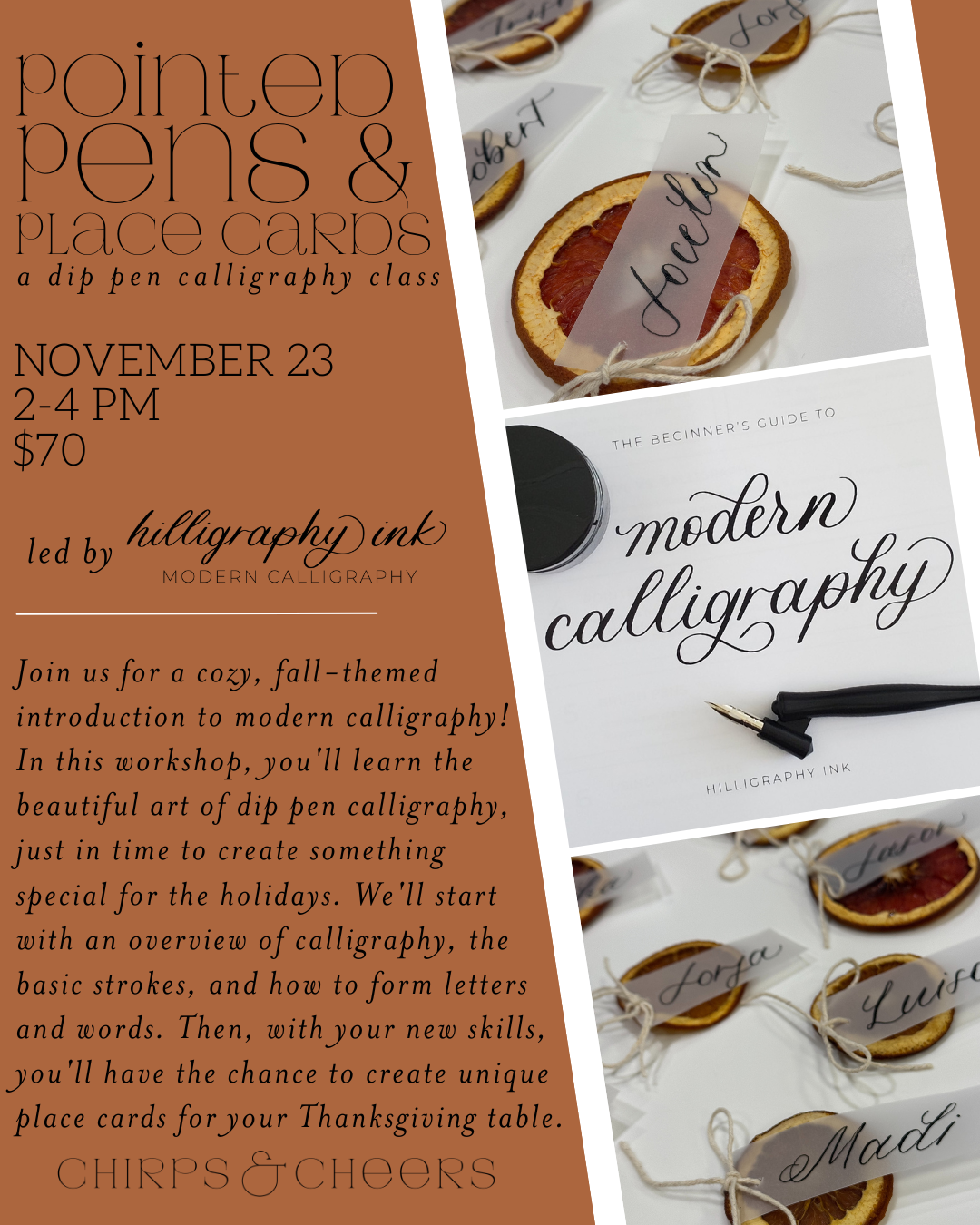 Pointed Pens & Place Cards || November 23rd
