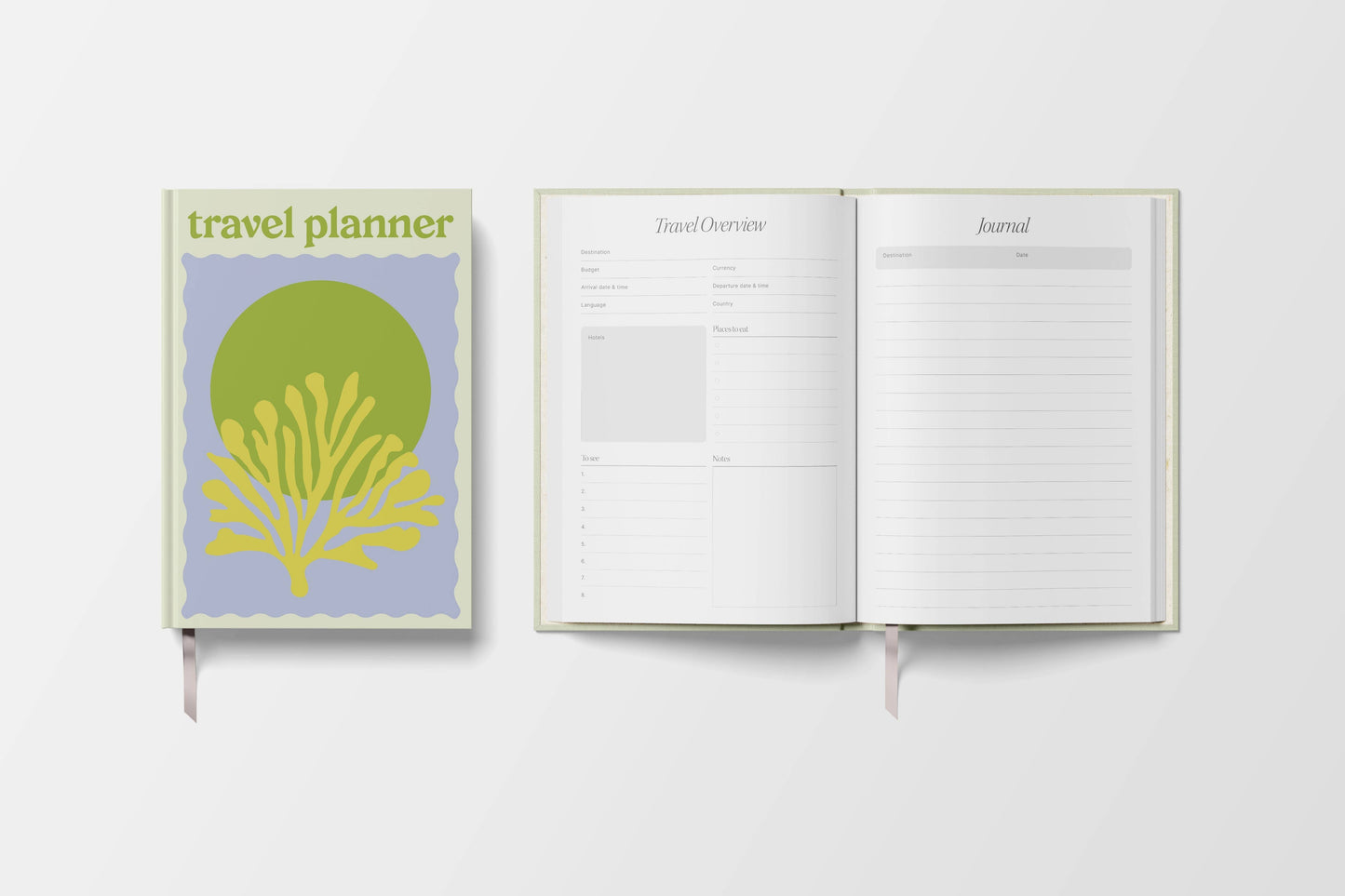 Yop & Tom USA - Travel Planner - A5 - Green Coral