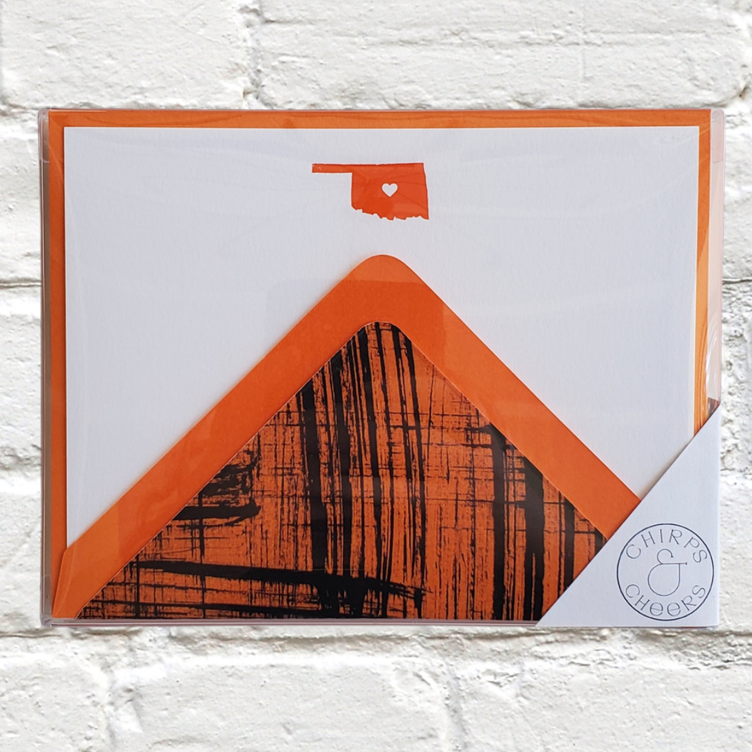 Oklahoma Orange (OSU) Foil Flat Notecard Set