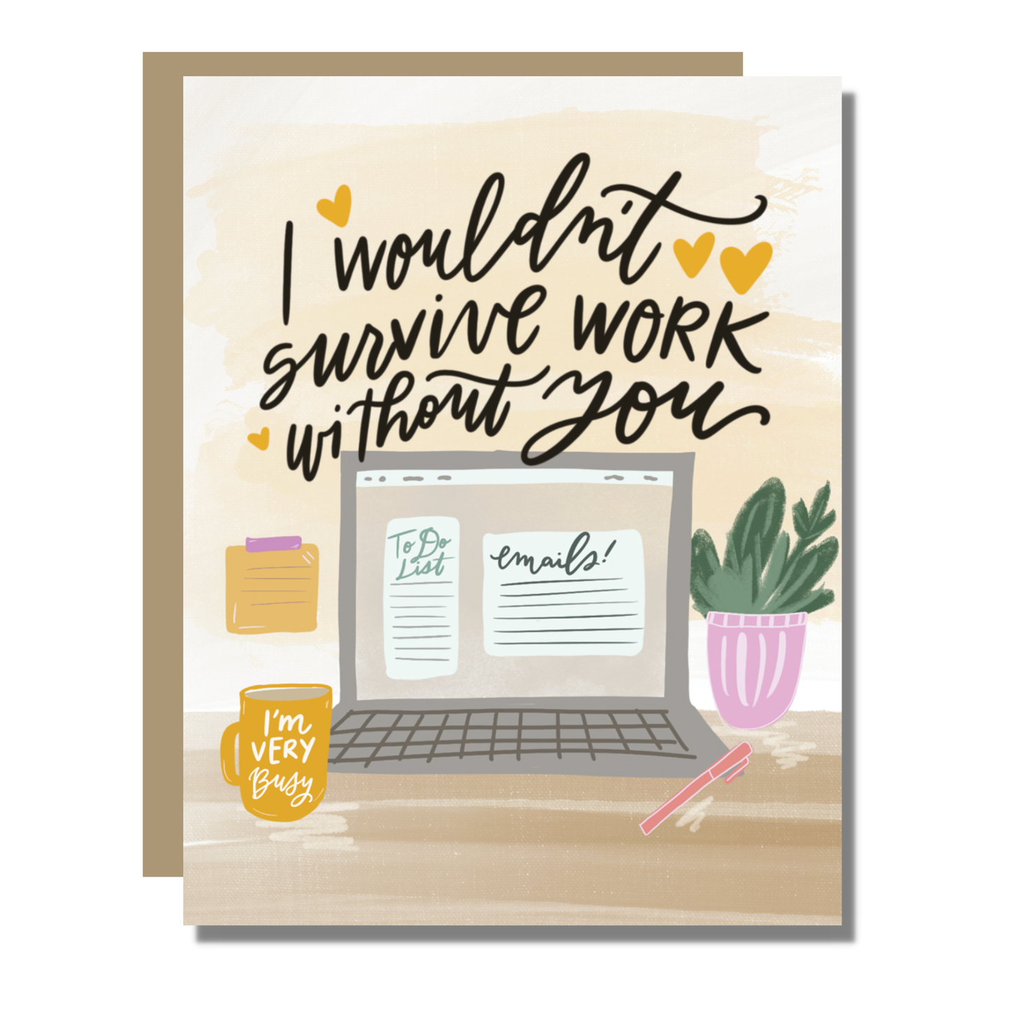 Prairie Letter Shop - Work Bestie Card | Coworker Greeting Card Work Humor