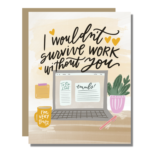 Prairie Letter Shop - Work Bestie Card | Coworker Greeting Card Work Humor