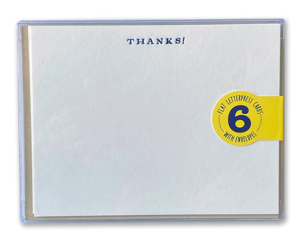 Thanks - Boxed Set of 6 Letterpress Cards
