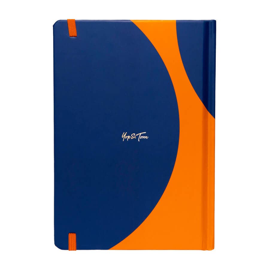 Yop & Tom USA - Contrast Navy & Orange A5 Dotted Notebook
