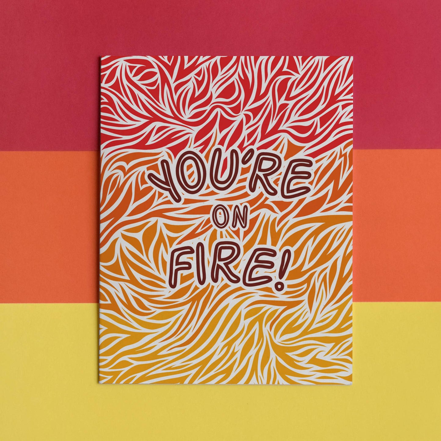 MASU - You're On Fire Red, Orange, Yellow Flames Encouragement Card