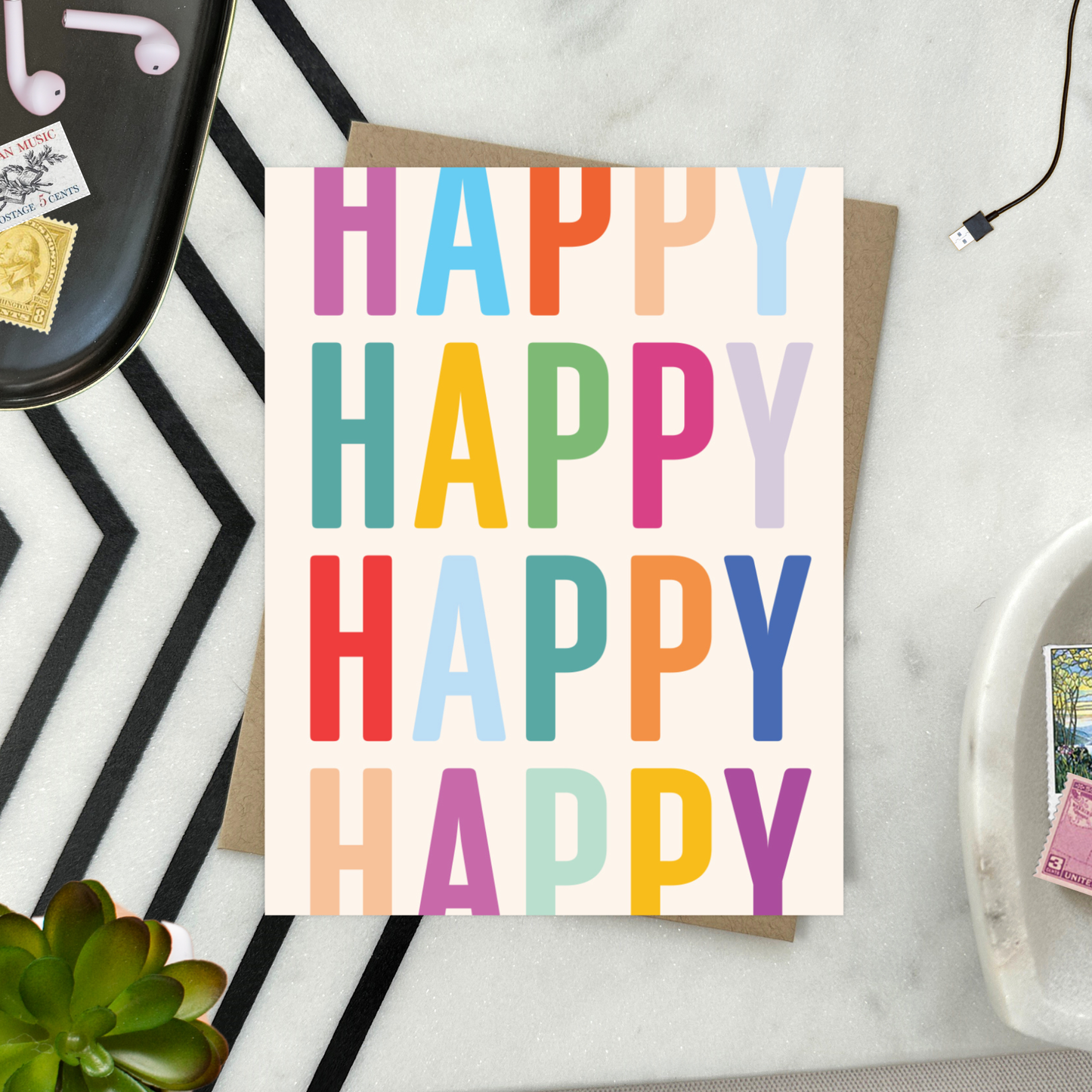 Barone and Co. - Happy Stacked Birthday Card