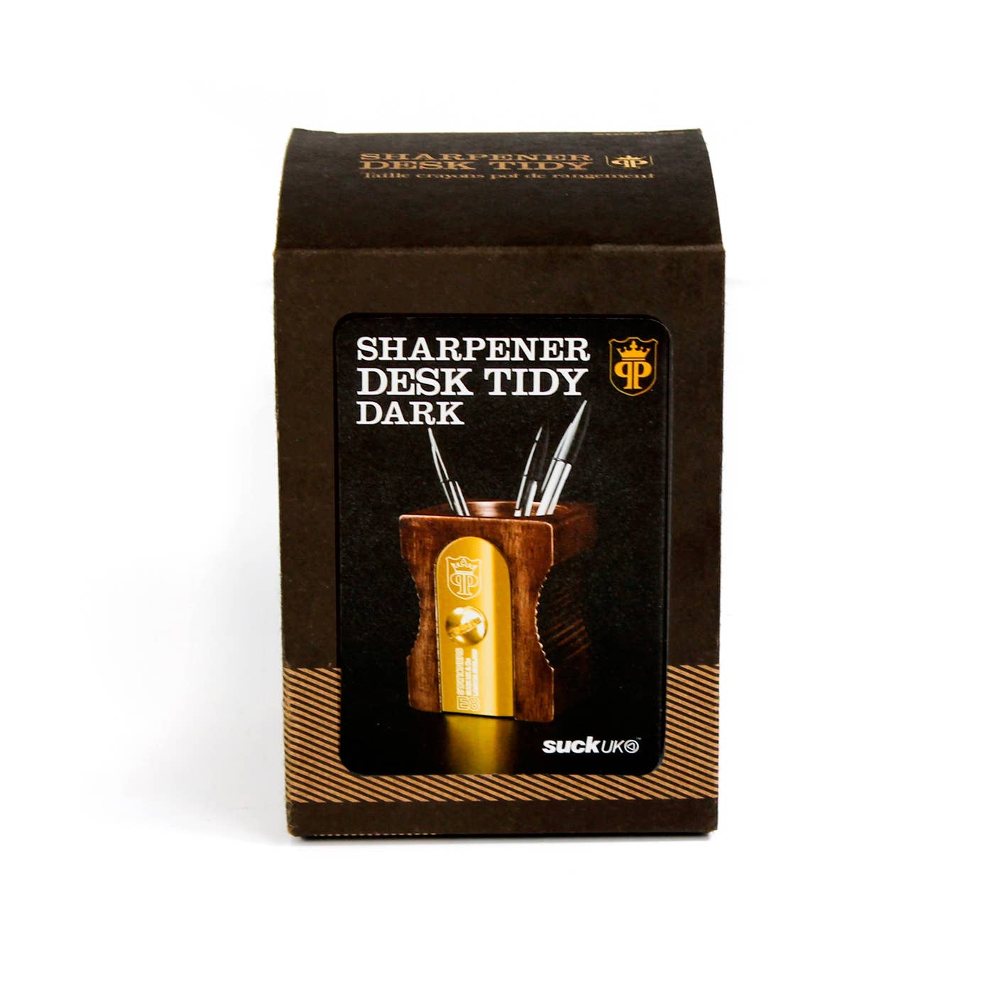 Wooden Sharpener Desk Tidy - Single Dark