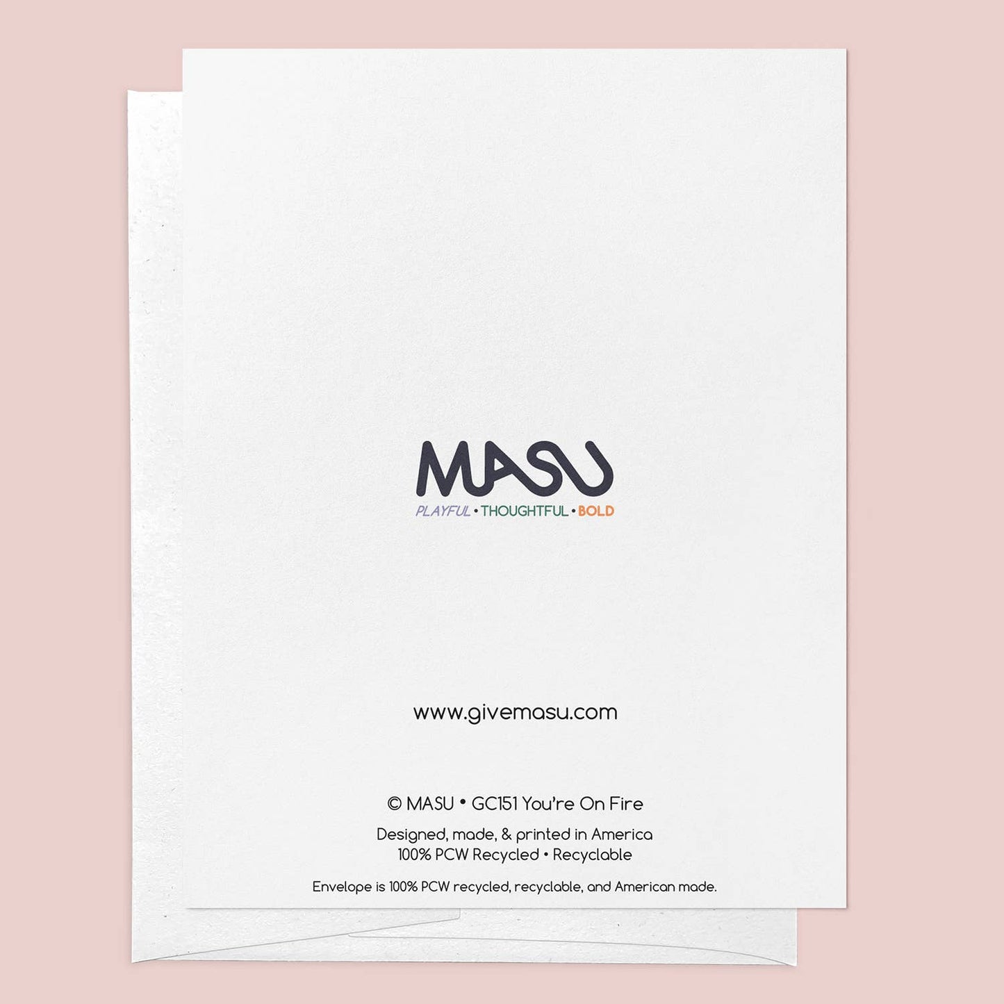 MASU - You're On Fire Red, Orange, Yellow Flames Encouragement Card