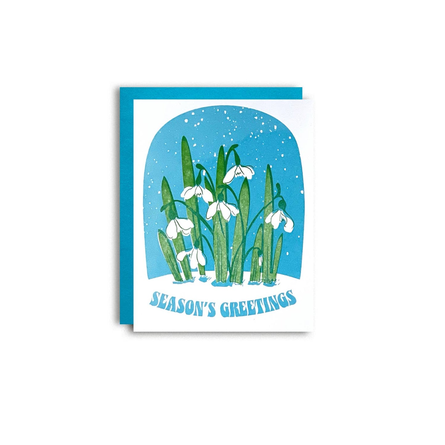 Pier Six Press - Seasons Greeting Snowdrop - Letterpress Holiday Card