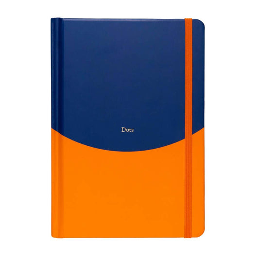 Yop & Tom USA - Contrast Navy & Orange A5 Dotted Notebook