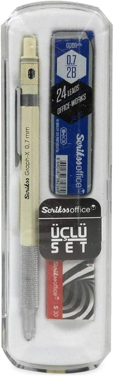 White 0.7mm - Scrikss Graph-X Mechanical Pencil Set