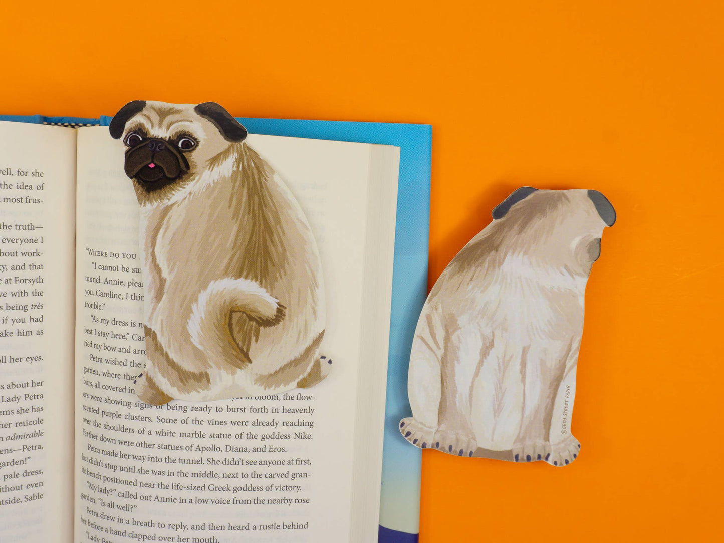 Grey Street Paper - Pug Dog Die-Cut Bookmark