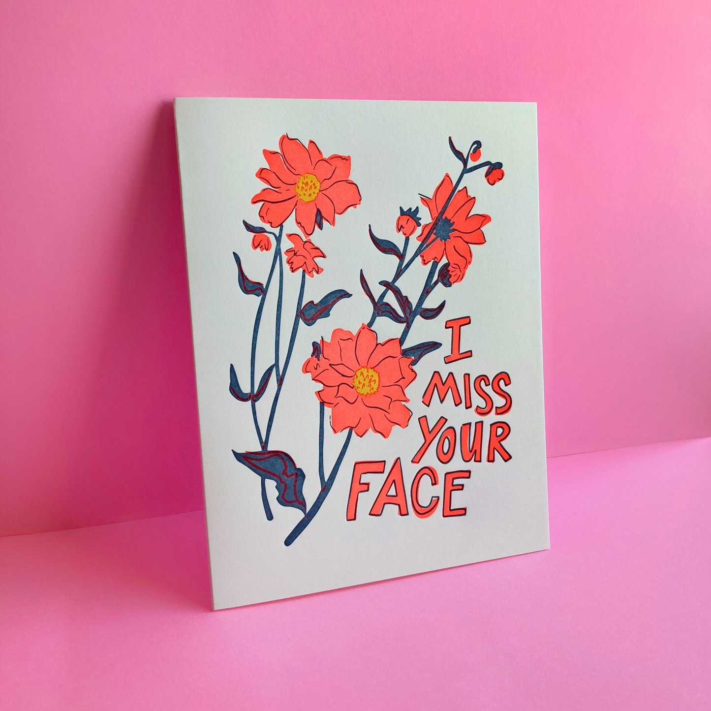 Pier Six Press - Miss Your Face - Letterpress Greeting Card