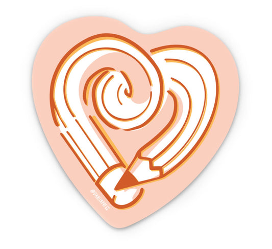 Dahlia Press - Pencil Heart - Vinyl Die Cut Sticker