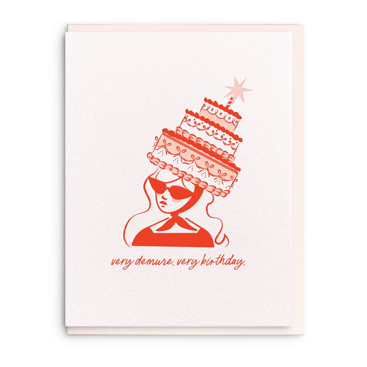 Dahlia Press - Very Demure Birthday - Letterpress Birthday Greeting Card