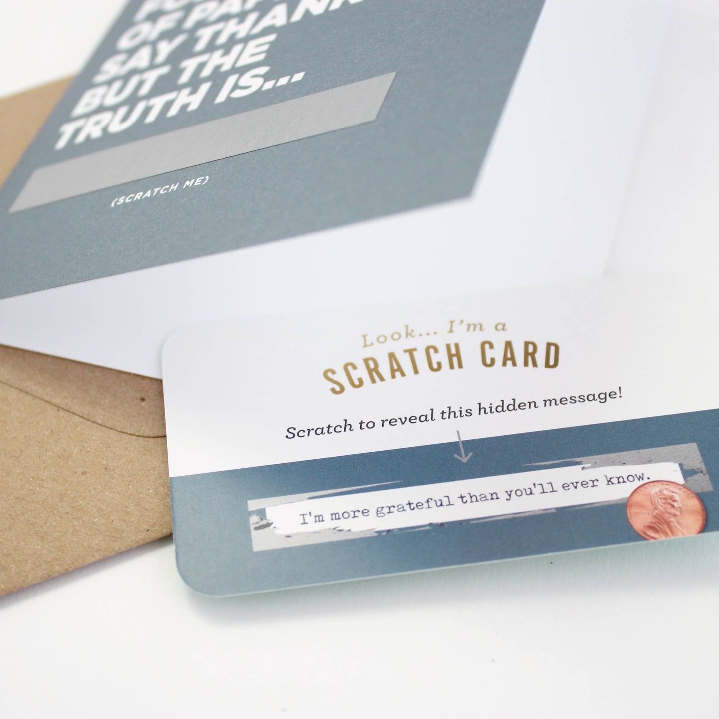 Inklings Paperie - Scratch-off Card - Folded Piece of Paper - Thank You