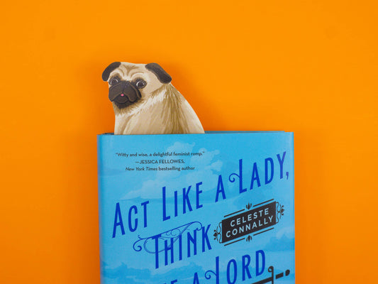 Grey Street Paper - Pug Dog Die-Cut Bookmark