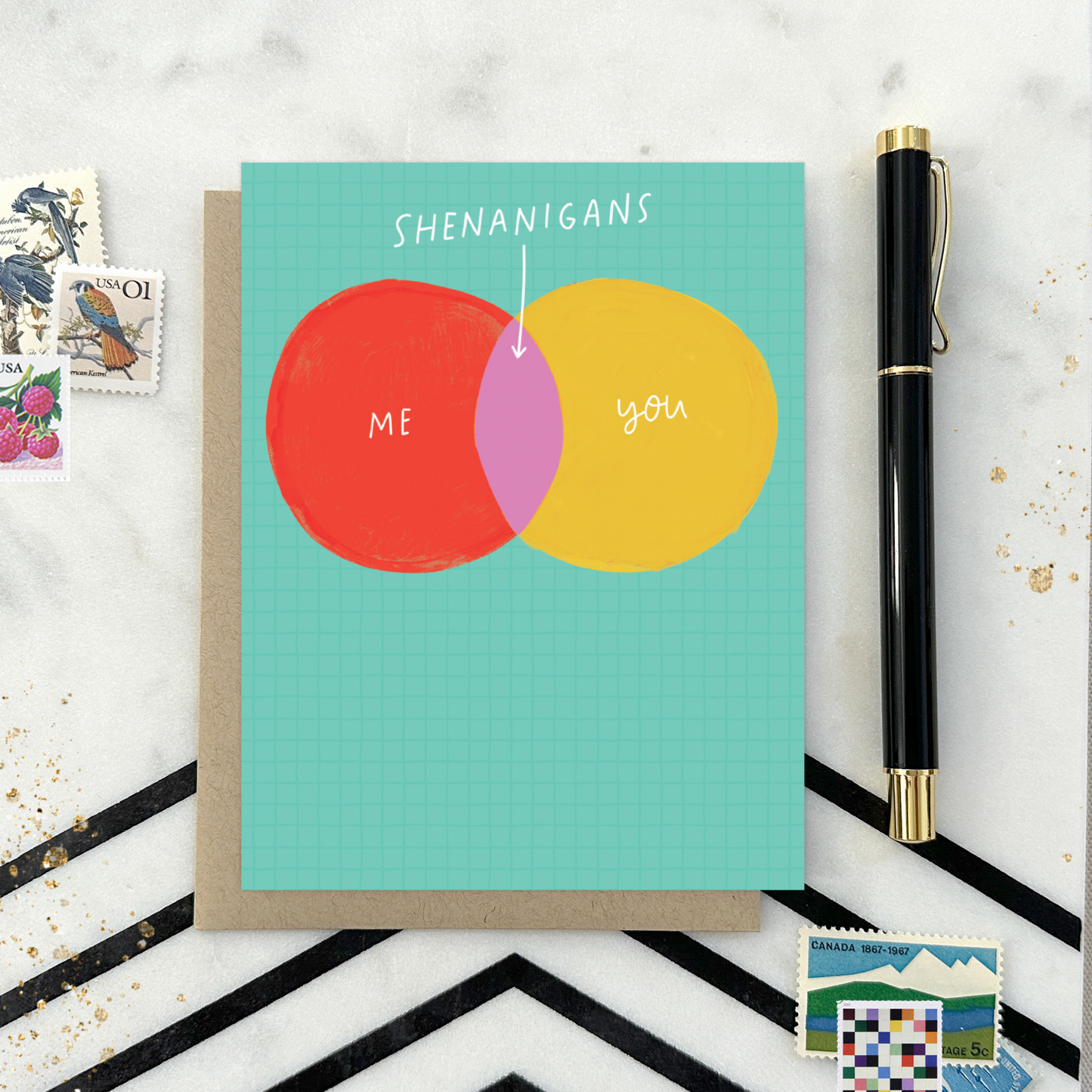 Barone and Co. - Shenanigans Venn Diagram Friendship Card