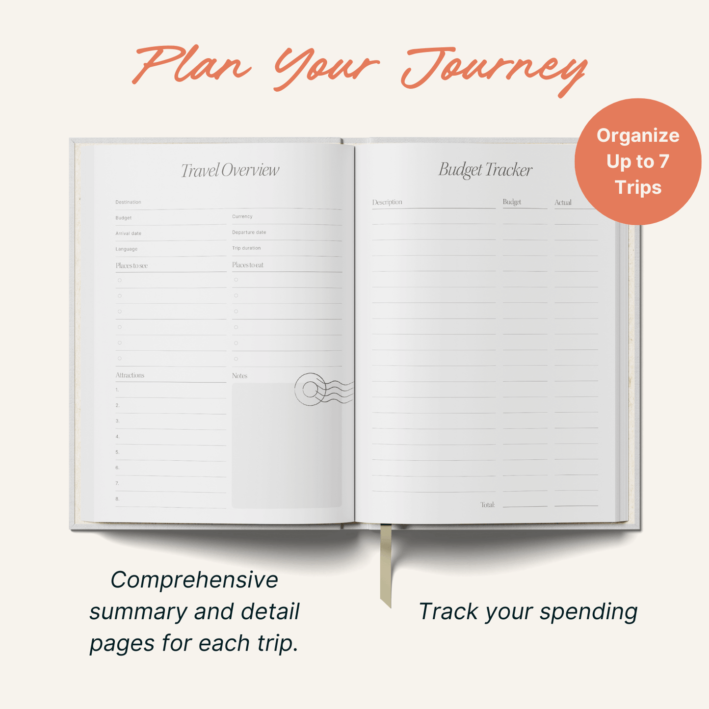 Yop & Tom USA - Travel Planner - A5 - Green Coral