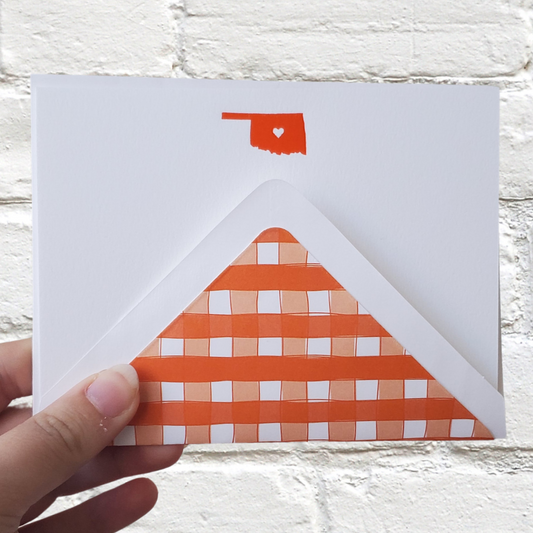 Oklahoma Orange (OSU) Foil Flat Notecard Set