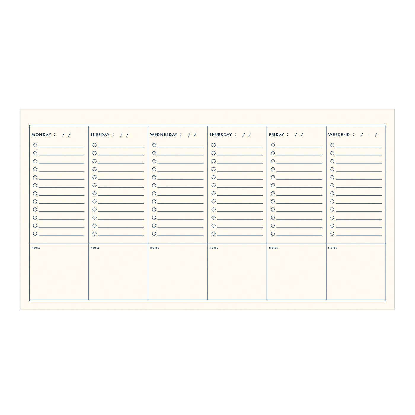 Standard Checklist Undated Weekly Planner - Sky Blue Cover
