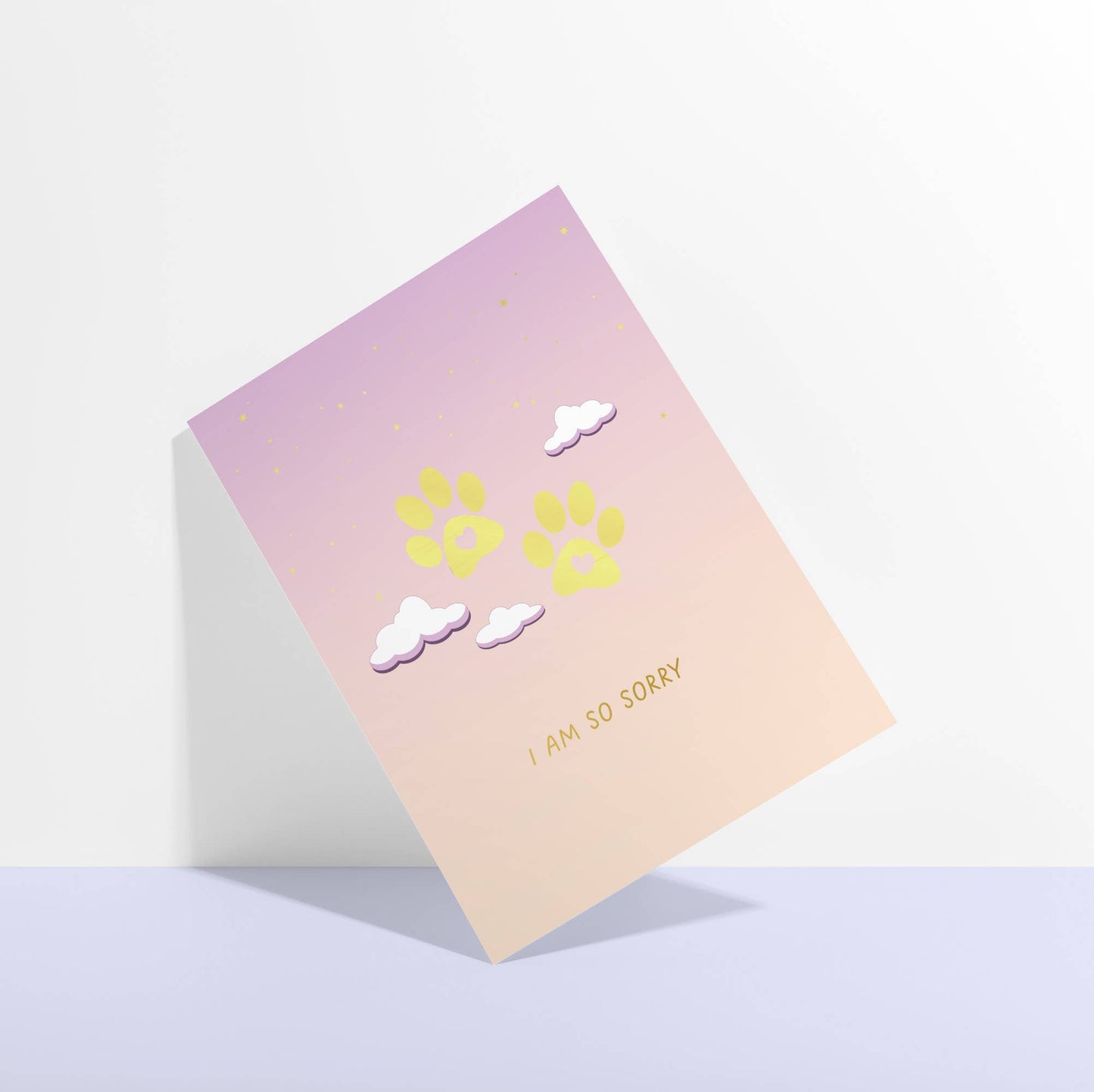 Sublime & Co. - Gold Foil I'm So Sorry Paw Prints Sympathy Card